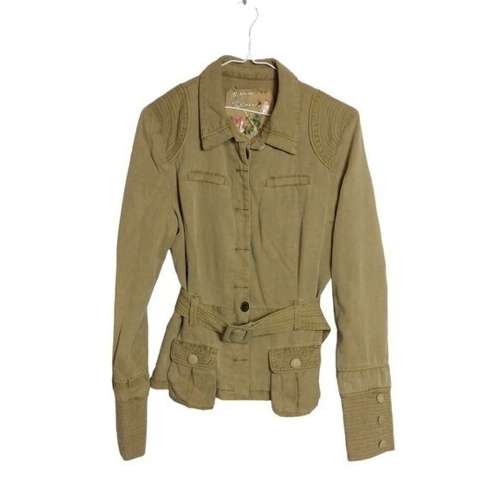 Millard Fillmore artillery military silk blend jacket Medium Brown